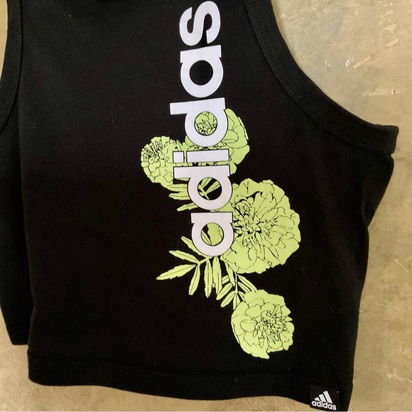 Adidas SuperHer Floral Graphic Crop Muscle Tank Top - Picture 3 of 8